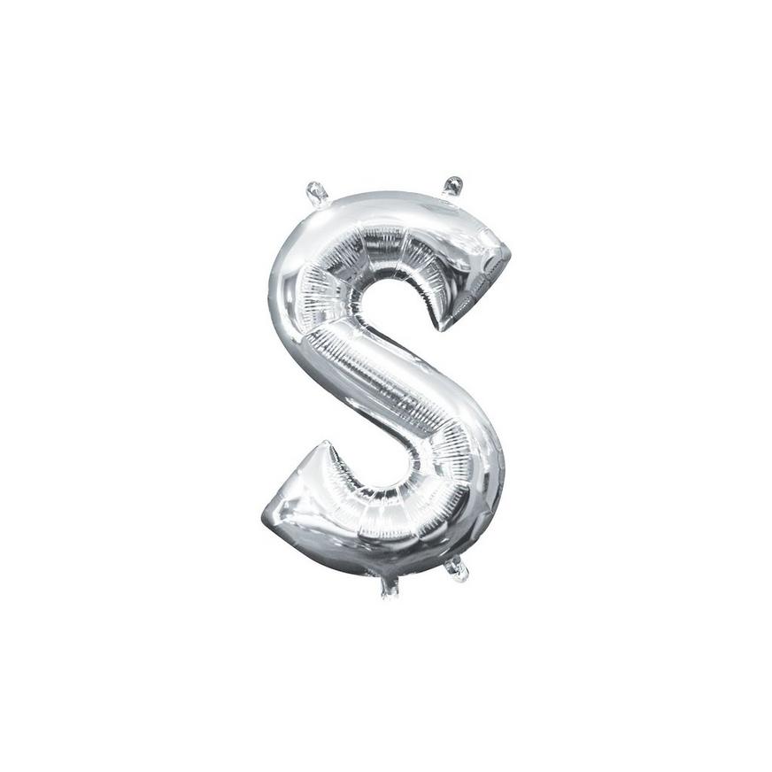 13in Air-Filled Silver Letter Balloon (S)